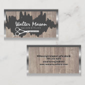 Carte De Visite Artistique brossé | Bois | Ciseaux (Devant / Derrière)