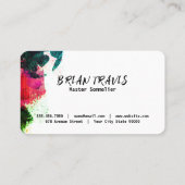 Carte De Visite Artistique brossé | Graphique de vin créatif (Dos)