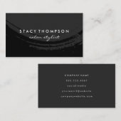 Carte De Visite Artistique brossé noir sur noir (Devant / Derrière)