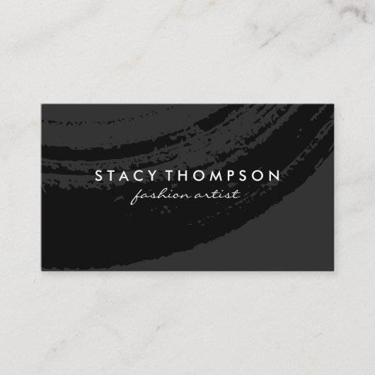 Carte De Visite Artistique brossé noir sur noir (Devant)