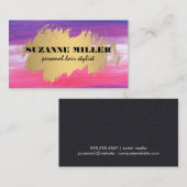 Carte De Visite Artistique brossé | Or brossé (Devant / Derrière)