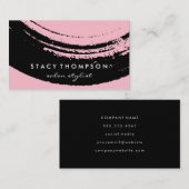 Carte De Visite Artistique brossé rose sur noir (Devant / Derrière)