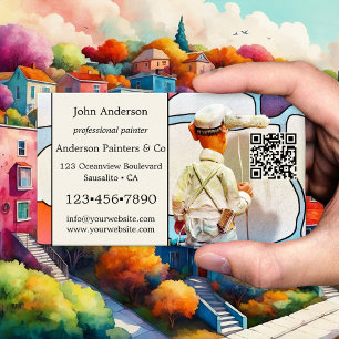 Carte de visite artistique fantaisiste pour peintr