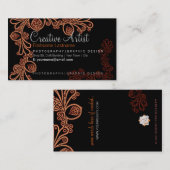 Carte de visite artistique floral créatif (Devant / Derrière)