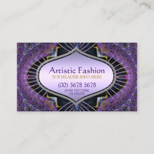 Carte de visite artistique mode art fractal violet