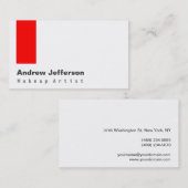 Carte de visite artistique professionnel blanc gri (Devant / Derrière)