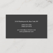 Carte de visite artistique professionnel Blue Grey (Dos)