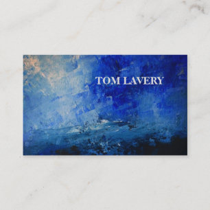 Carte de visite artistique simple, bleue et élégan