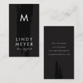 Carte De Visite Artistique vertical brossé avec Monogramme (Devant / Derrière)