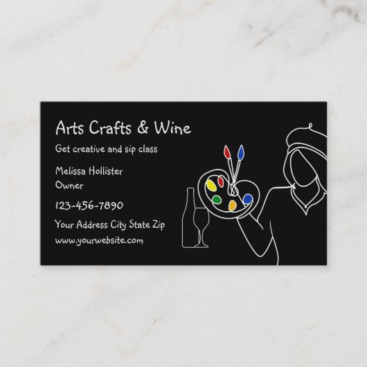 Carte De Visite Arts Artisanat & Cours de vin (Devant)