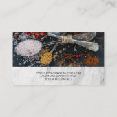 Carte De Visite Arts culinaires | Épices sur cuillères (Dos)