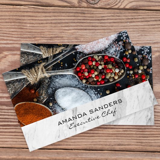 Carte De Visite Arts culinaires | Épices sur cuillères