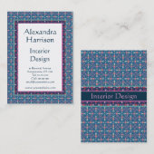 Carte De Visite Arts de Renaissance et motif floral vert de (Devant / Derrière)