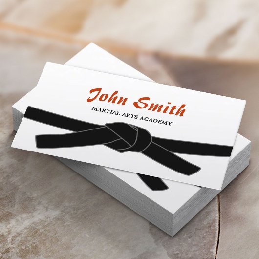 Carte De Visite Arts martiaux Black Belt Dojo Professionnel