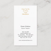 Carte De Visite Arts martiaux de Tai Chi (Dos)