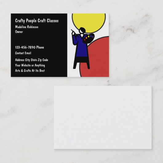 Carte De Visite Arts Modernes Et Artisanat Branchés Conception De  (Devant / Derrière)