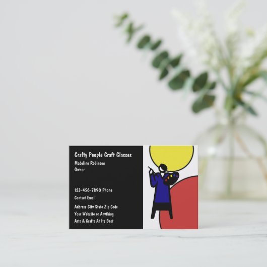 Carte De Visite Arts Modernes Et Artisanat Branchés Conception De  (Debout devant)