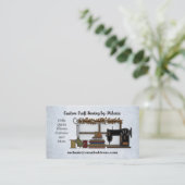 Carte De Visite Arts rustiques de couture sur bleu clair (Debout devant)