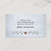 Carte De Visite Arts rustiques de couture sur bleu clair (Dos)