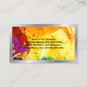 Carte De Visite Artsty Painterly Arrière - plan | Bordure Argent (Dos)