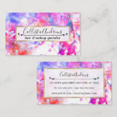 Carte De Visite Artsy Abstrait Été Rose Violet Orange Tie Dye (Devant / Derrière)