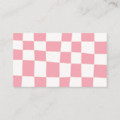 Carte De Visite Artsy Abstrait Retro Blush blanc Checkerboard  (Dos)
