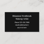 Carte De Visite Artsy, artiste de maquillage glasseux (Dos)