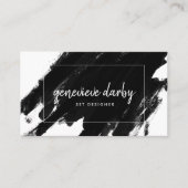 Carte De Visite Artsy Black Paint Stroke Script Abstrait (Devant)