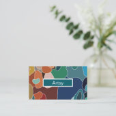 Carte De Visite Artsy coloré Abstrait (Debout devant)