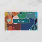 Carte De Visite Artsy coloré Abstrait (Devant)