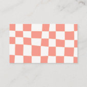 Carte De Visite Artsy en damier blanc Peach Abstrait (Dos)