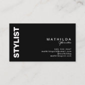 Carte De Visite Artsy en damier noir Abstrait (Devant)