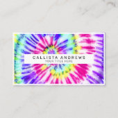 Carte De Visite Artsy Neon Rainbow Tie Dye Motif d'aquarelle (Devant)
