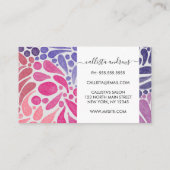 Carte De Visite Artsy rose violet aquarelle Abstrait points Motif (Dos)