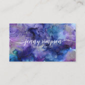 Carte De Visite Artsy Violet Abstraite Calligraphie de script arge (Devant)