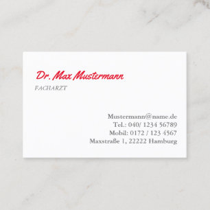 Carte De Visite Arzt Visitenkarte