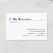 Carte De Visite Arzt Visitenkarte (Devant)