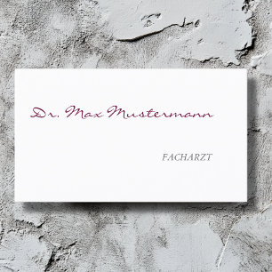 Carte De Visite Arzt Visitenkarte