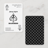 Carte De Visite As de barbiers noir et blanc (Devant / Derrière)