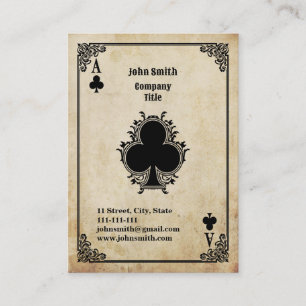 Carte De Visite As de trèfle Grunge