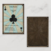 Carte De Visite As de trèfle vintage (Devant / Derrière)