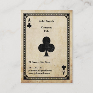 Carte De Visite As de trèfle vintage