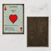 Carte De Visite As des coeurs vintage (Devant / Derrière)