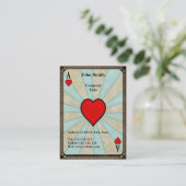 Carte De Visite As des coeurs vintage (Debout devant)