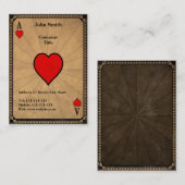 Carte De Visite As des coeurs vintage (Devant / Derrière)