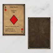 Carte De Visite As des diamants vintage (Devant / Derrière)