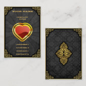 Carte De Visite As d'or des coeurs (Devant / Derrière)