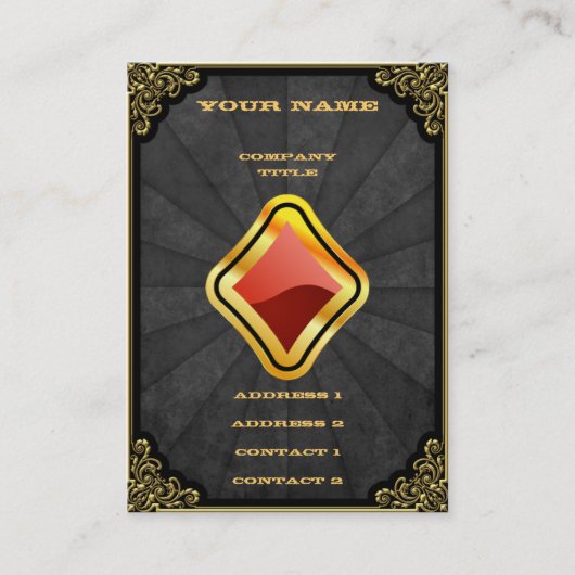 Carte De Visite As d'or des diamants (Devant)