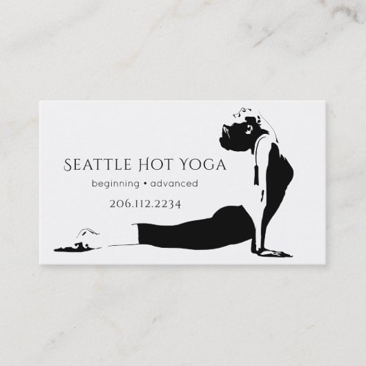 Carte De Visite Asana Silhouette | Instructeur de yoga (Devant)