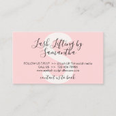 Carte De Visite Ascenseur à cils crèmes roses et post-soins à la p (Devant)